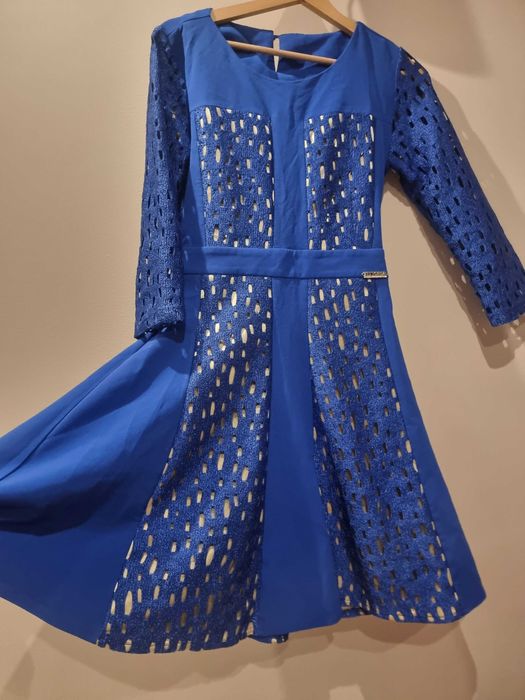 Стилна рокля в синьо S