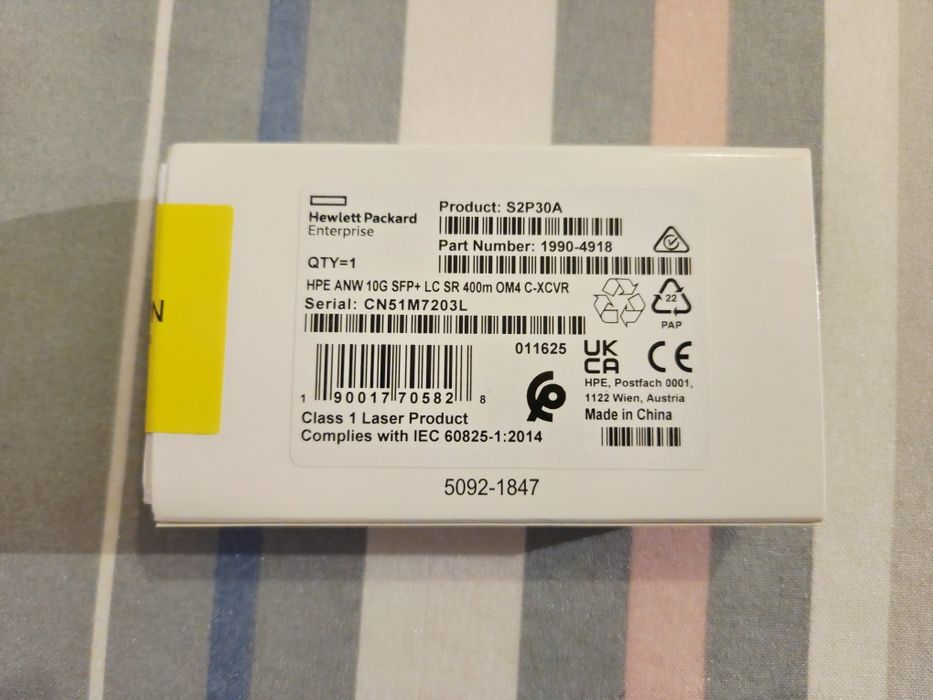 HPE Aruba Networking 10G SR Transceiver SFP S2P30A