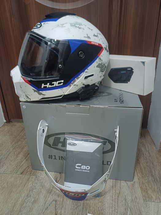 Cască moto HJC flip up L size cu Intercom și mănuși moto bonus!