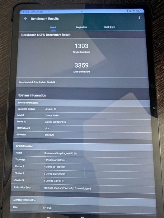 Xiaomi Pad 6 144HZ Garantie pana in 14.01.2026