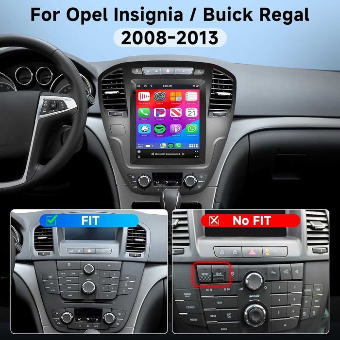 Мултимедия за Opel Insignia 2008-2013 навигация вертикална 2DIN екран