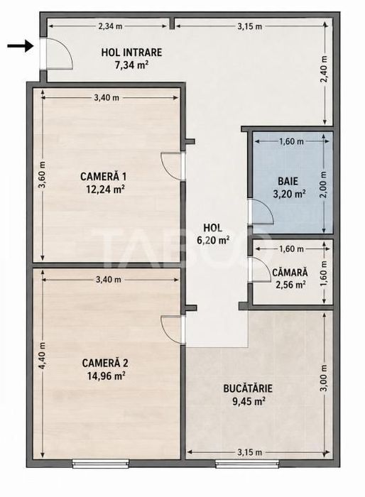 Casa cu 2 camere decomandate 335 mp teren in zona Parcul Tineretului