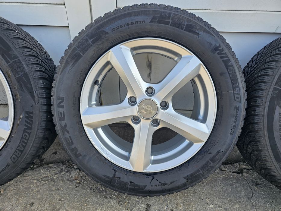 Vand 4 jante aliaj  5x112 cu anvelope 225/55/16 DOT 2024 profil 8mm