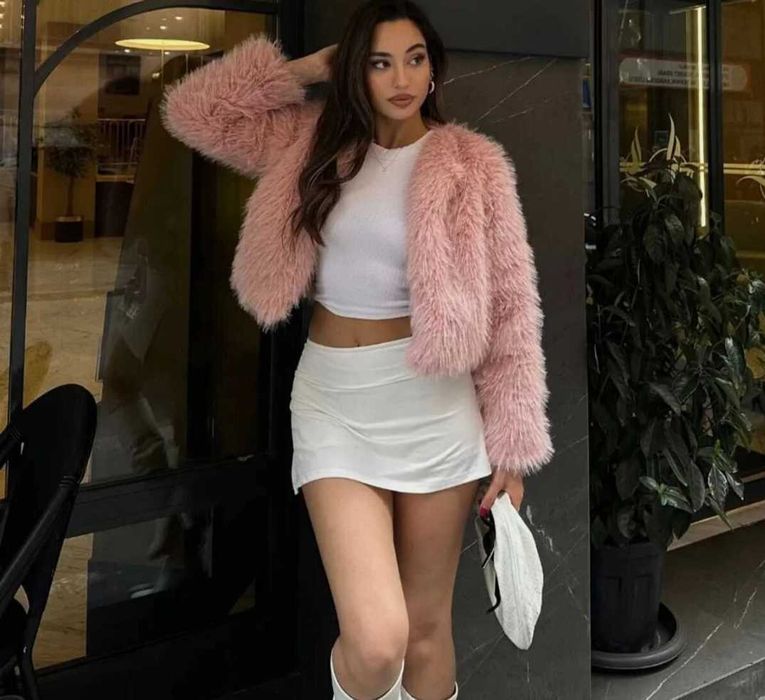 Дамско пухено палто