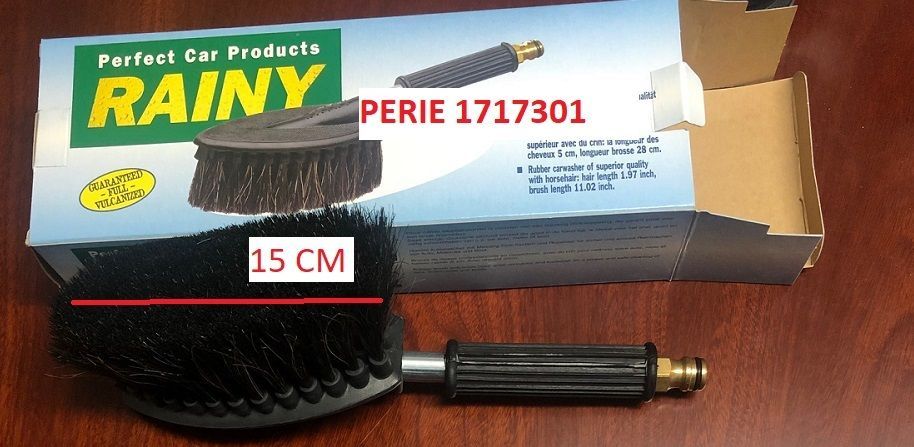 Perie spalat auto Rainy Carpoint, perie din par cal, material cauciucat, conector furtun apa, diametru perie: 15x7 cm