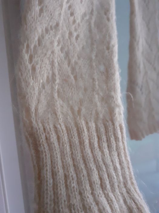 Pulover din mohair și lână, culoarea naturală a lânii