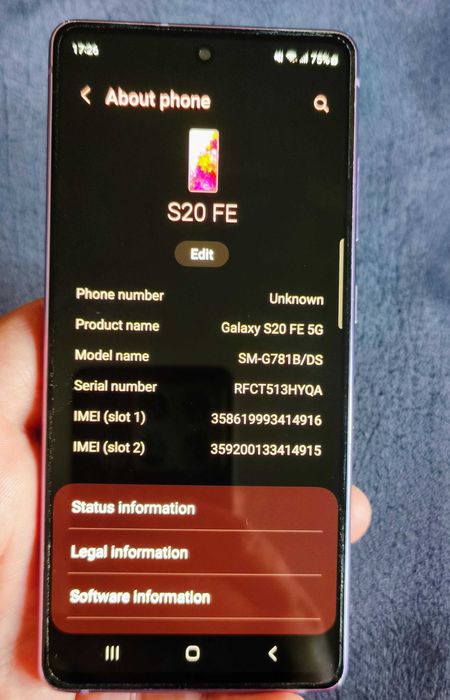 Samsung Galaxy S20 FE lavender