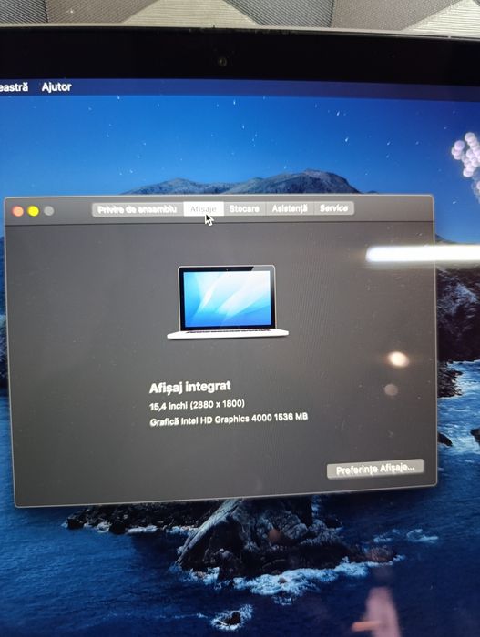 Laptop macbook pro Intel i7 ssd 512gb 16gb ram display 15.4 2k baterie bună