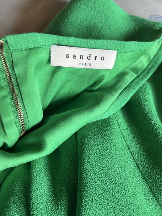 Sandro Paris, fustă mini, verde, 100% viscoză