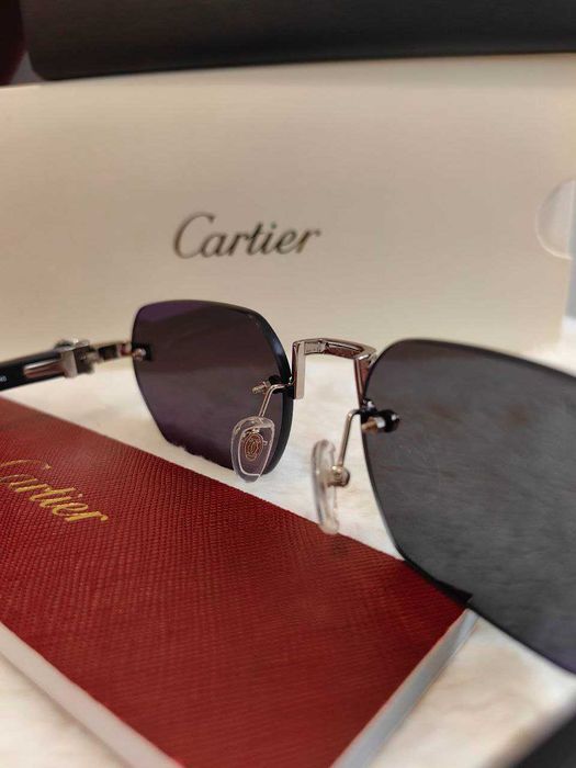 Слънчеви очила Cartier CT0362s silver дървена рамка