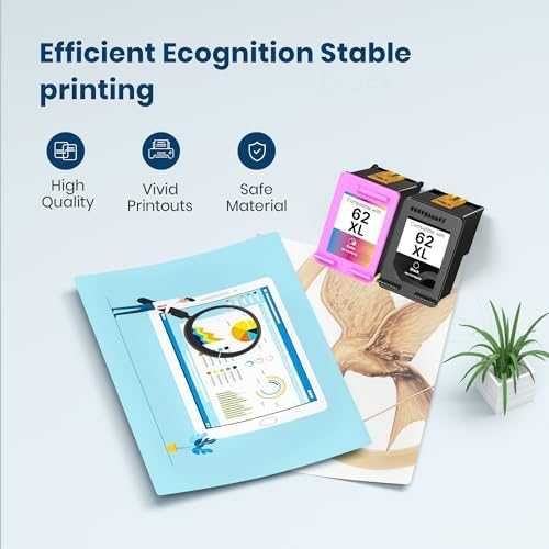 Нови 62XL Ink Cartridge за HP Envy OfficeJet Черна и Цветна Мастилница 2 броя принтер мастило печат