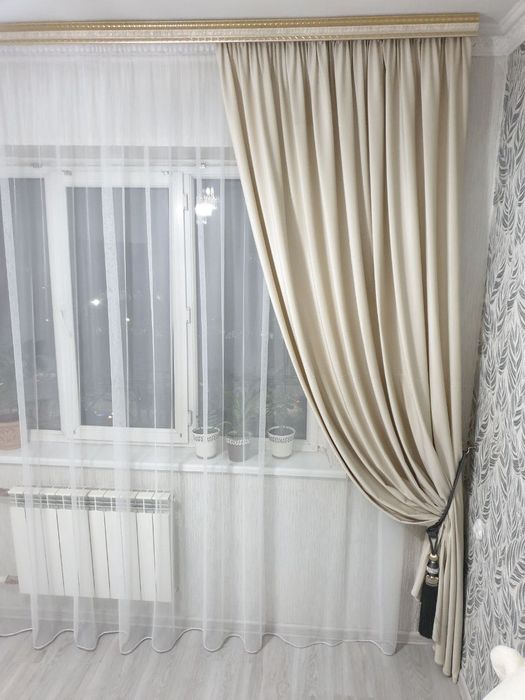 Комплект штор цвета Шампань