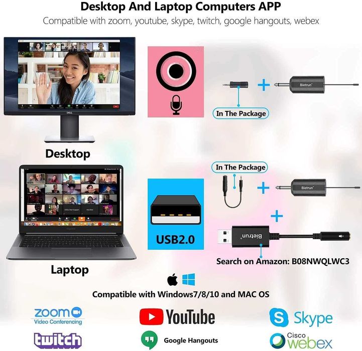 Bietrun WXM07 – безжична UHF микрофонна система 3 в 1 с headset, handheld и lavalier микрофон