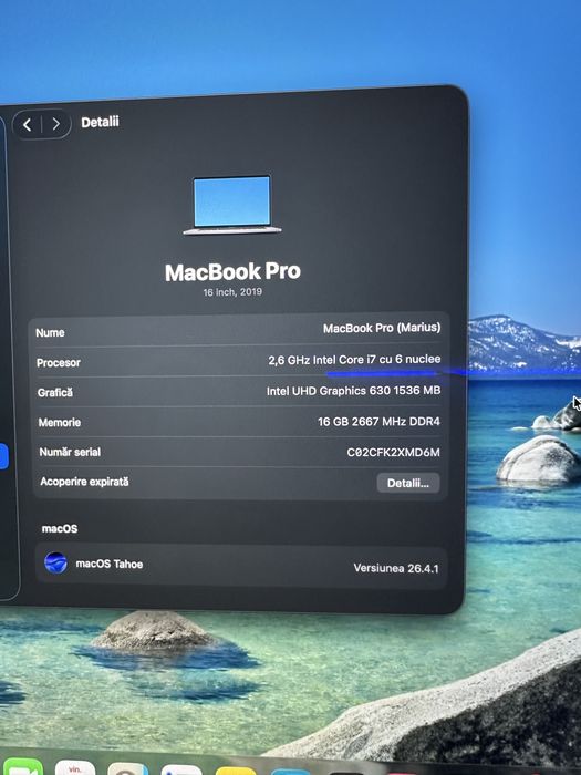 Laptop Apple Macbook Pro 16” 2019 intel i7 16gb 512gb