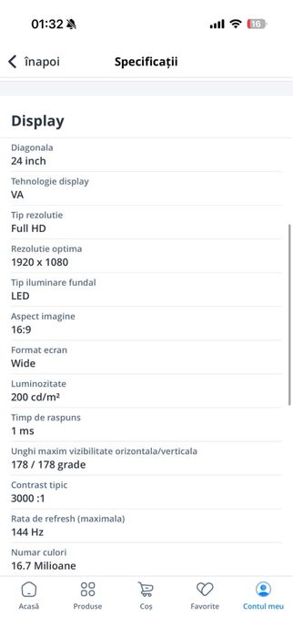 Monitor Gaming 24” Samsung Odyssey G3 144Hz
