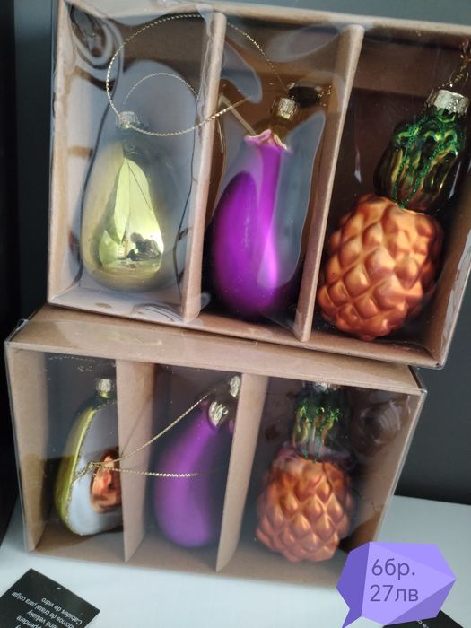 Стъклени коледни играчки Нови!