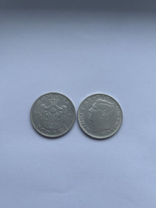 Vând 2 monede  argint de 500lei din 1944 cu Regele Mihai