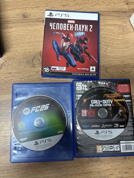 Игры на дисках PS4/PS5  разные FC 26, CoD 6, человек паук