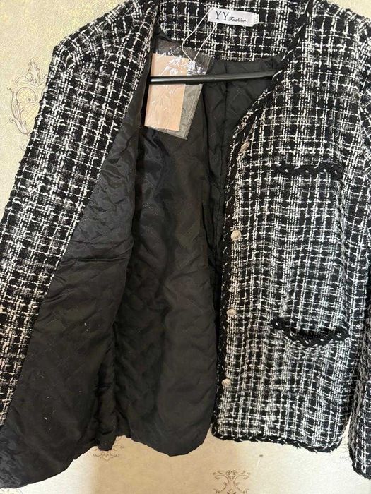 Твидовый пиджак теплый