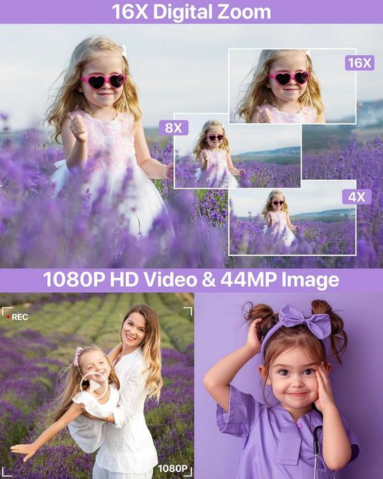 Aparat foto digital 1080P 44MP pentru copii + micro sd 32 GB