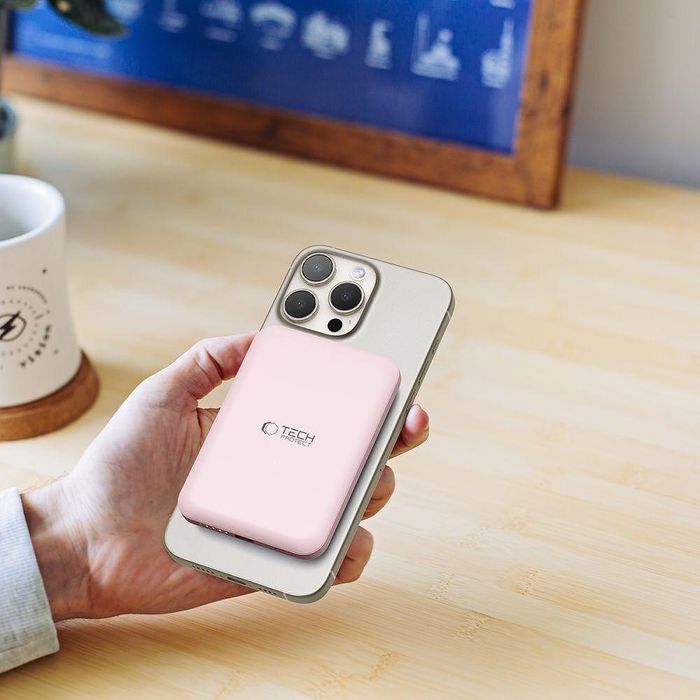 Батерия tech - protect lifemag magsafe power bank 5000mah розова