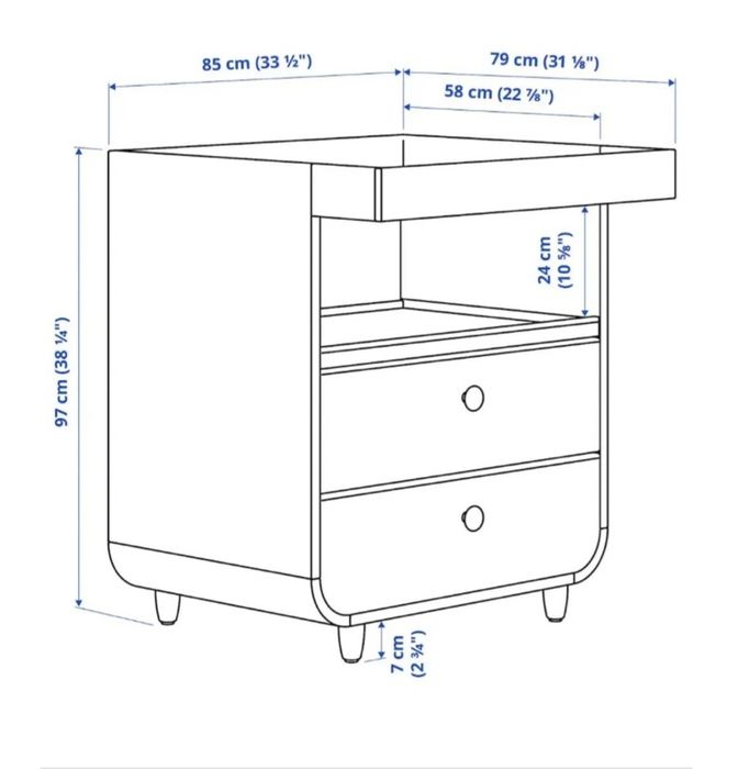 Set Ikea patut bebe+masa de infasat+dulap haine