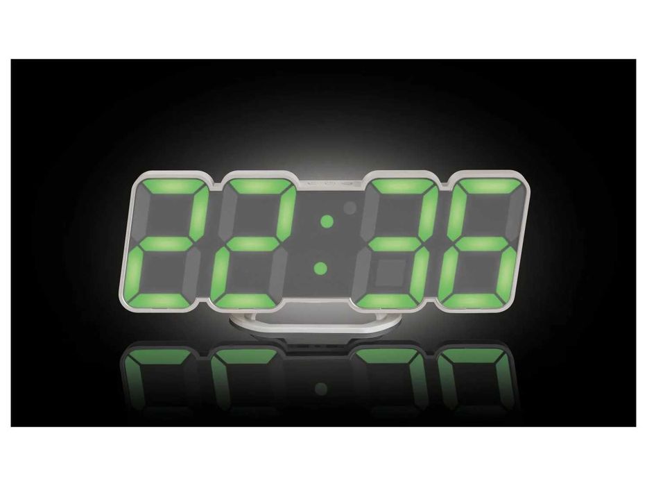 Ceas de perete sau de birou, cu LED, 3D, nou, sigilat, din Germania