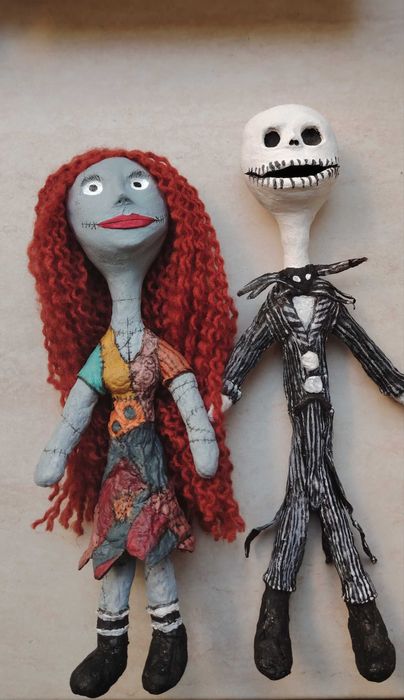 Păpuși Figurine handmade Jack și Sally - Nightmare Before Christmas