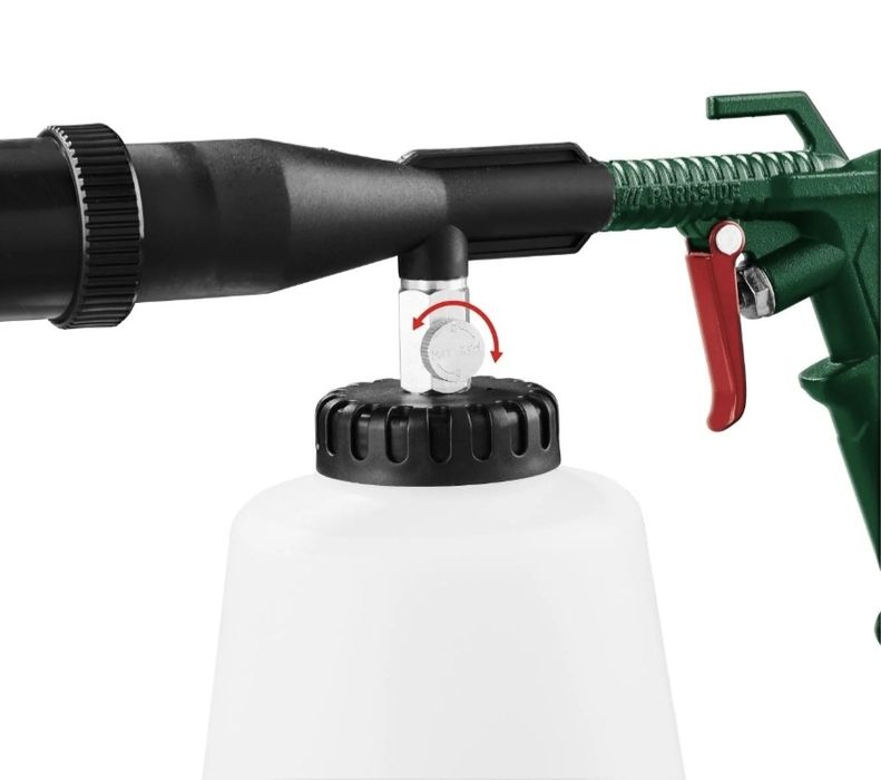 Пневматичен пистолет за почистване Parkside 1000 ml, 6.2 bar