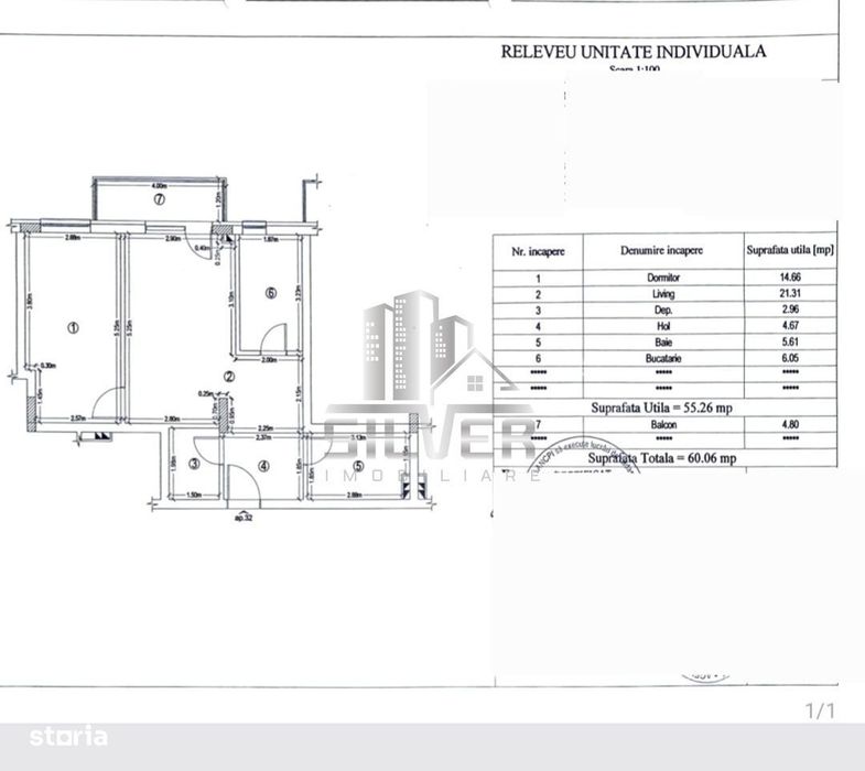 Apartament cu 2 cam dec/55mp/parcare subterana.