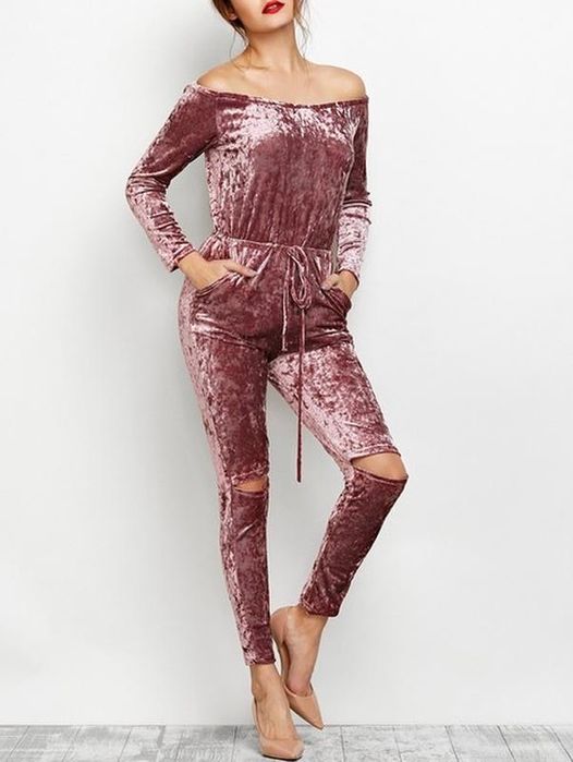 Комбинезон бархатный велюр