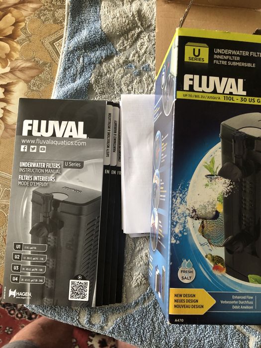 Вътрешен филтър Fluval U2 (перфектно състояние-използван е 1 месец)