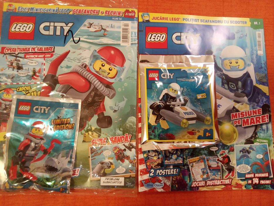 Seturi Lego city mici (foil bags) noi, sigilate, cu reviste