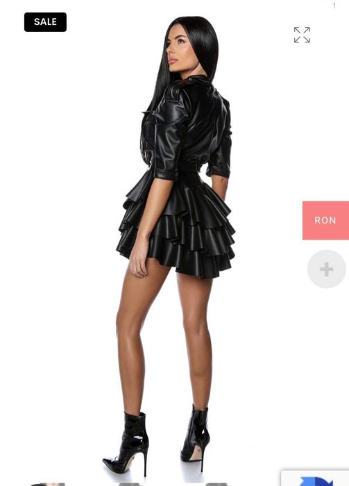 Rochie cu volane din piele Prive Boutique