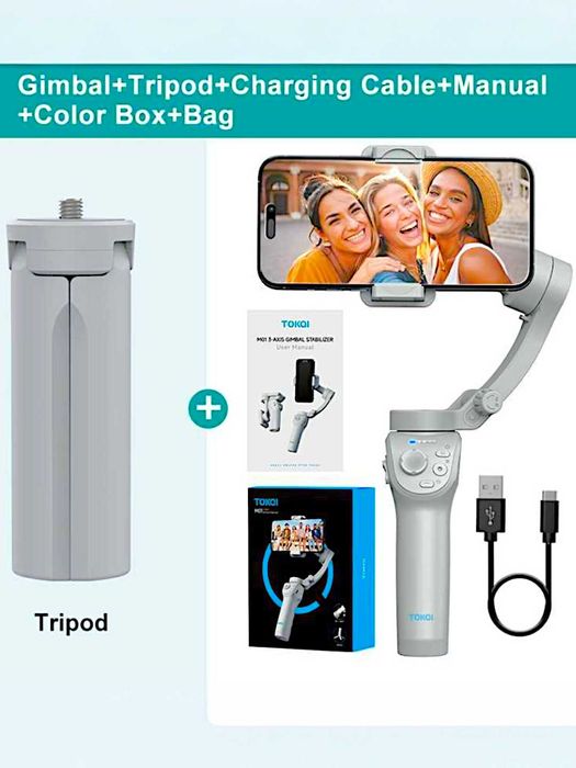 Стабилизатор для телефона M01 TOKQI, трехосевой