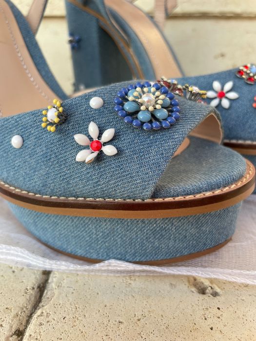 Sandale Zara denim margele