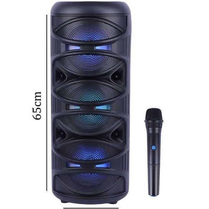 Огромна Мощна RGB Тонколона с Подарък Микрофон 3 Говорителя по 6.5 инча