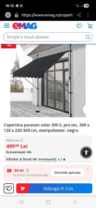 Copertina paravan solar