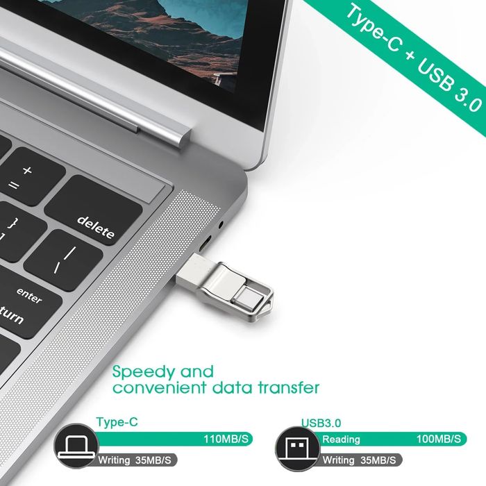 Флаш памет  LENOVO 2TB  2в1 с два накрайника