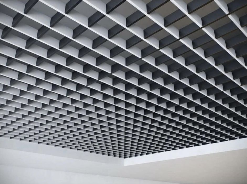 Дизайнерский потолок 3D потолок пирамидальный грильята реечный PC-45