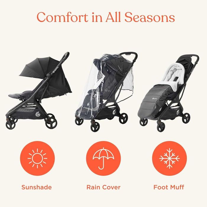 Ново! Бебешка/детска лятна количка Ergobaby Metro 3 + дъждобран, Natural Beige