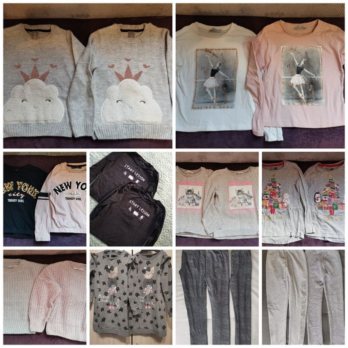 Дънки и блузки 122- 128 размер 7- 8 годинки за момиче