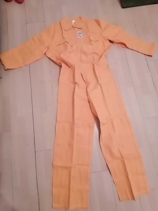 Salopete de lucru model combinezon pe culoare portocalie
