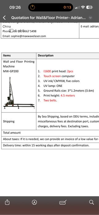 Imprimanta uv  verticala si orizontala pana la 4.5m inaltime