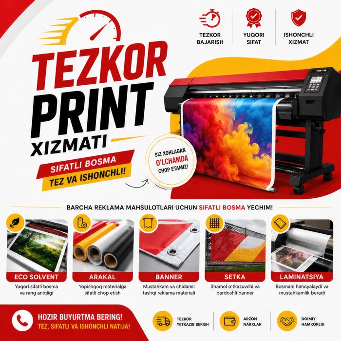 Banner, Orakal, Katta Formatli Print | Reklama Xizmatlari
