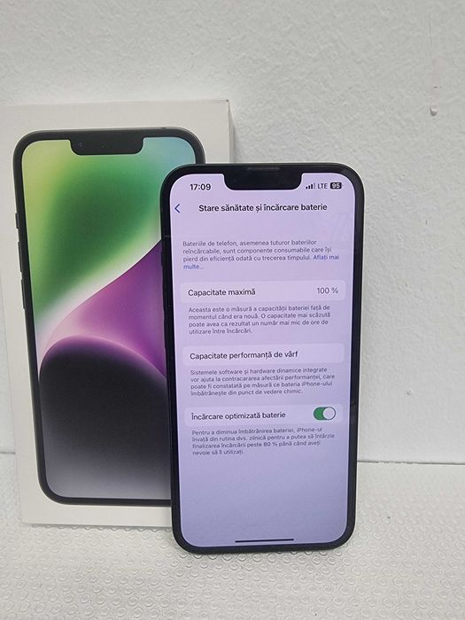 Iphone 14 midnight 256gb condiții impecabile