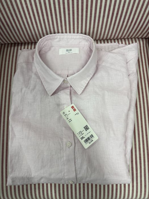 Рубашка лен uniqlo