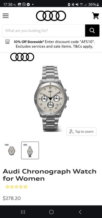 Елегантен дамски часовник Audi Chronograph
