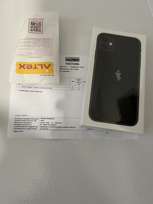 iPhone 11 nou sigilat factura garanție  altex