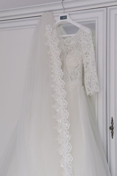 Vand rochie de mireasa, model unicat, LUNANOVIAS , marime S-M